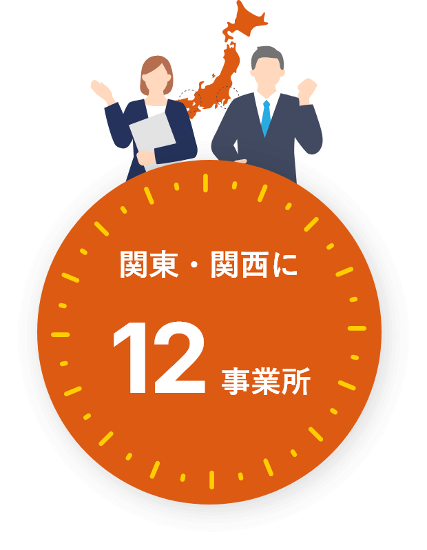 関東・関西に12事業所